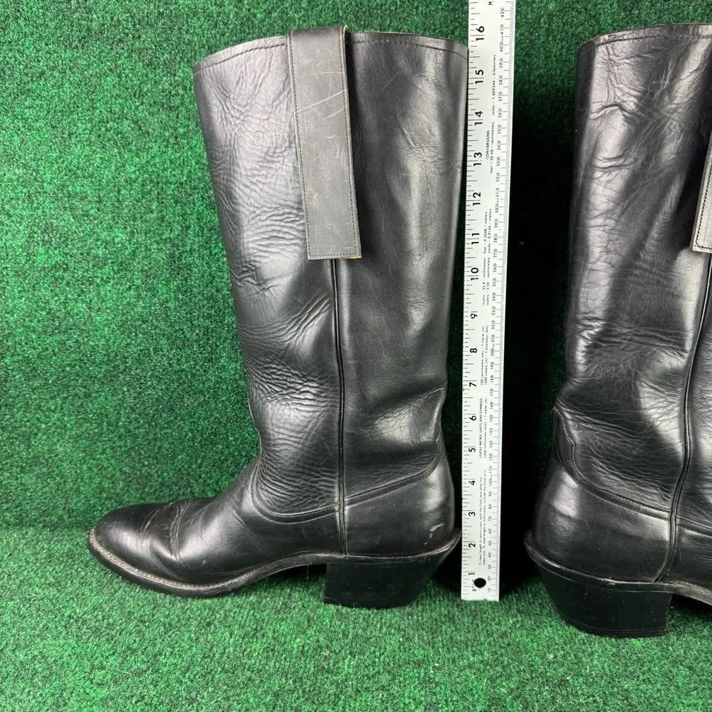 Anderson Beans Boots Men’s Size 9 D Black Leather Cowboy Boot Made In USA